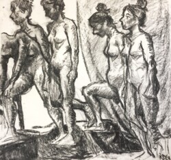 "Figure #3", Charcoal on Paper, 20” x 22” 2019